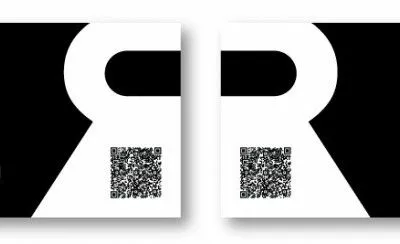 Melnbaltas vizītkartes ar Soft Touch laminātu un QR kodu