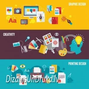 Illustration of graphic design, creativity and digital printing with printer and color icons