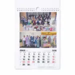 Custom flip wall calendar with spiral and photos for June 2026