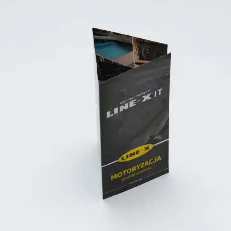 Vertical Line-X promotional booklet for custom booklet printing