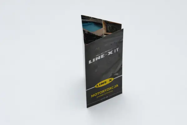 Vertical Line-X promotional booklet for custom booklet printing