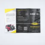 Open tri-fold brochure, sample of custom booklet printing and booklet design