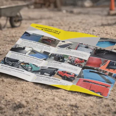 Open booklet on sand as a sample of custom booklet printing