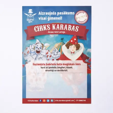 Colorful Circus Karabas leaflet printing sample