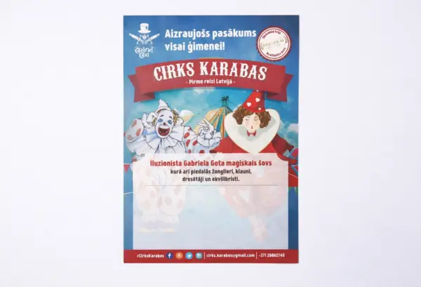 Colorful Circus Karabas leaflet printing sample