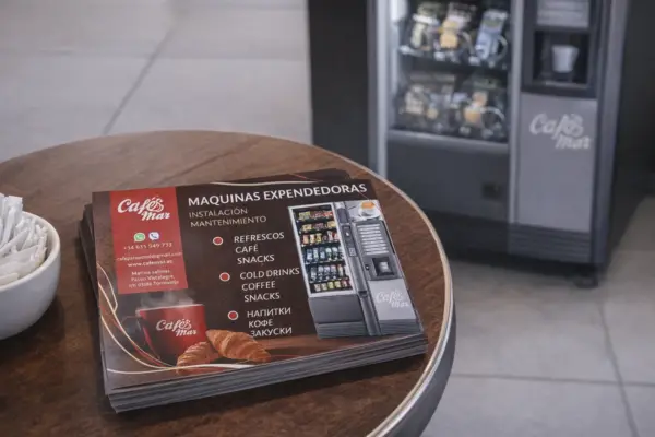 Printed custom leaflets on a table, leaflet printing sample