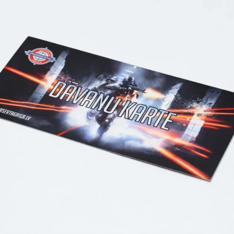 Custom gift card printing with a military-style design
