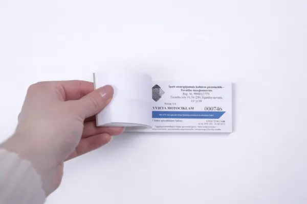 Custom ticket printing booklet with numbering and perforation