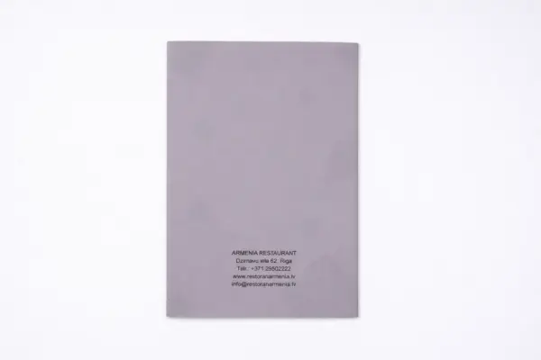 Back cover design and custom menu printing for Armenia Restaurant