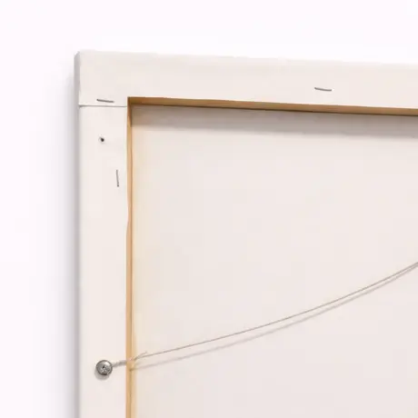 Custom canvas printing: back of wooden frame with hanging cord