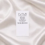 White custom nylon label printing for clothing with fabric composition and care instructions