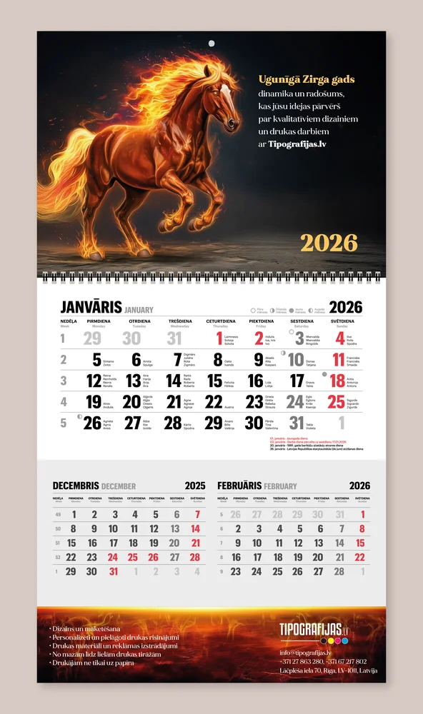 Wall calendar UNIVERSAL+