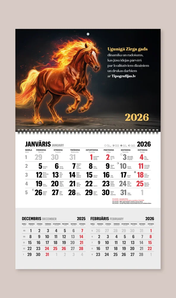 Wall calendar UNIVERSAL